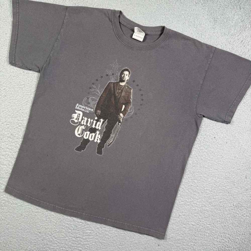 Vintage 2008 American‎ Idols Live Tour David Cook T-shirt